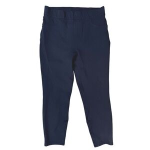 Spanx Womens Navy Blue High Waisted Pull On Skinny Ponte Pants Size Large